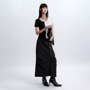 Lapargay A-Line 3D Pleated Skirt Street Style Pleating Technique L75309101V - Lapargay