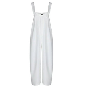 Lapargay Adjustable Strap Jumpsuit Wide Leg Silhouette Flatters Figure without Bulky Look L78202701C - Lapargay
