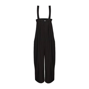 Lapargay Adjustable Strap Jumpsuit Wide Leg Silhouette Flatters Figure without Bulky Look L78202701C - Lapargay