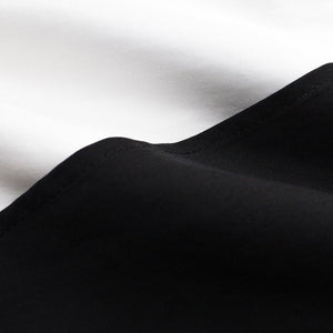 Lapargay Black and White Contrast Camisole Long Dress Slit Layered Design Waist-Defined Slimming L78209004C - Lapargay