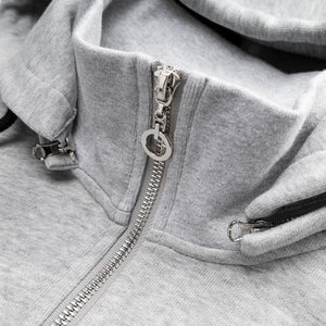 Lapargay black and white gradient technique short waist-cinching jacket double zip stand collar hooded L78101236C - Lapargay