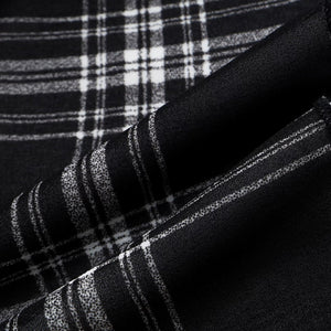 Lapargay Black and White Plaid Skirt High Waist Long Skirt Contrast Color Patchwork Design L78209108V - Lapargay