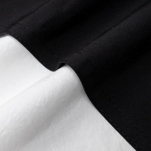 Lapargay black and white spliced utility half-skirt, built-in white slip skirt, irregular frayed design L78109108V - Lapargay
