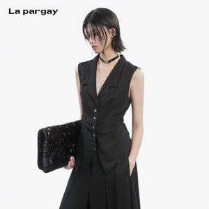 Lapargay cinched waist suit vest lapel design single-breasted tailoring L78201405C - Lapargay