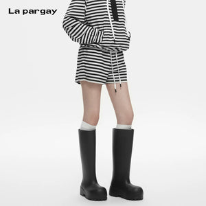 Lapargay Classic Striped Home Casual Shorts, Adjustable Drawstring, Comfortable and Non-Binding Waist L78202207C - Lapargay