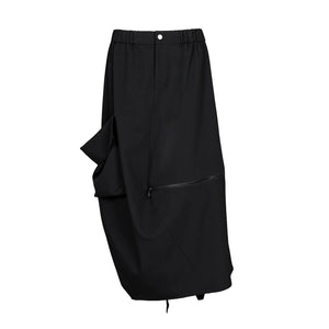 Lapargay Dark Design Sense Skirt Three-Dimensional Pockets Zipper Unique Personality Hem L78209101V - Lapargay
