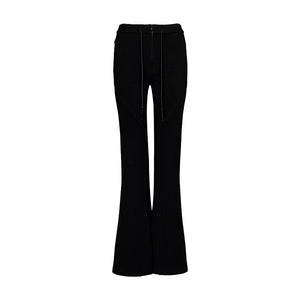 Lapargay Drawstring Waist Casual Pants Zipper Fly Line Detailing Elongates Legs L78202609C - Lapargay