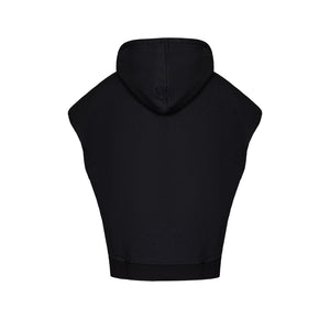 Lapargay Drop-shoulder short vest hoodie 3D kangaroo pocket High-standing hood shape L66301462C - Lapargay