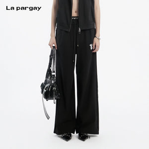 Lapargay Elastic Waist Casual Pants Drawstring Design Enhances Outfit Refinement L78202803V - Lapargay