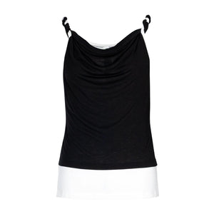Lapargay Fake Layered Camisole T-Shirt with Twisted Straps, Slimming and Figure-Flattering Layered Top L78200104C - Lapargay