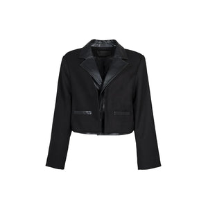 Lapargay faux two-piece spliced blazer, short cropped waist, mature-style short outerwear L78101237V - Lapargay