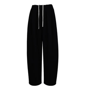 Lapargay Flowing Wide Leg Pants with High-Waist Drawstring, Slimming and Versatile for Leisure and Commute L78102637C - Lapargay