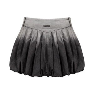Lapargay Gradient Washed Bud Skirt with Three-Dimensional Pleats, High-Waist Cropped Skirt for Height Boost L78109208V - Lapargay