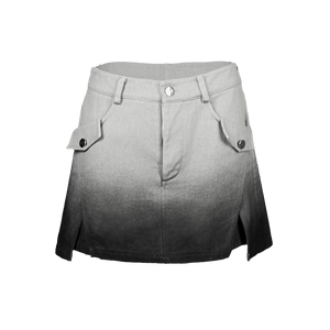 Lapargay gradient washed skirt high waist slimming trendy utility short skirt pants L78202202V - Lapargay
