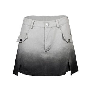 Lapargay gradient washed skirt high waist slimming trendy utility short skirt pants L78202202V - Lapargay