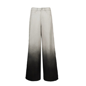 Lapargay Gray-Black Ombre Casual Pants, Loose Floor-Length, Niche Design Style L78202601V - Lapargay