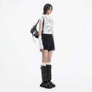 Lapargay High Waist A-Line Casual Pants Front Center Zipper Three-Dimensional Pocket Design L78202209V - Lapargay