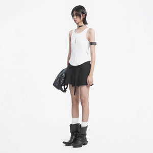 Lapargay High Waist A-Line Skirt Pants Asymmetrical Tie Design Built-in Safety Lining L78202212C - Lapargay