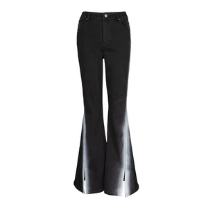 Lapargay High-Waist Cinched Waist Design, Hem Split Flared Pants, Leg-Lengthening and Shaping L78102631V - Lapargay