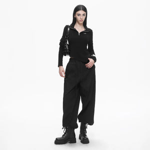 Lapargay High-Waist Drawstring Casual Pants with Three-Dimensional Cargo Pockets, Loose Curved Wide-Leg L78102638V - Lapargay