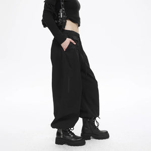 Lapargay High-Waist Drawstring Casual Pants with Three-Dimensional Cargo Pockets, Loose Curved Wide-Leg L78102638V - Lapargay