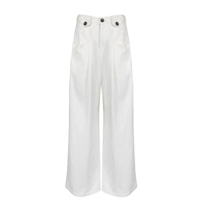 Lapargay High-Waist Pleated Wide Leg Pants Hip Sculpting Optimized Body Proportion L78102619C - Lapargay