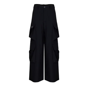 Lapargay High-Waisted Cargo Casual Pants with Multi-Layer Pocket, Loose Flattering Wide Leg L78102610V - Lapargay