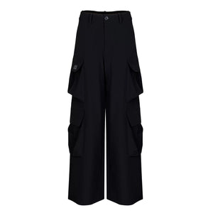 Lapargay High-Waisted Cargo Casual Pants with Multi-Layer Pocket, Loose Flattering Wide Leg L78102610V - Lapargay
