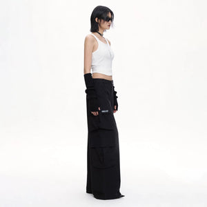 Lapargay High-Waisted Cargo Casual Pants with Multi-Layer Pocket, Loose Flattering Wide Leg L78102610V - Lapargay