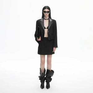 Lapargay high-waisted utility short half-skirt, 3D patch pockets, dark spicy slimming short skirt L78109207C - Lapargay