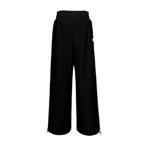 Lapargay high-waisted wide-leg casual pants side white line trim drawstring hem design L78202801V - Lapargay