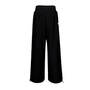 Lapargay high-waisted wide-leg casual pants side white line trim drawstring hem design L78202801V - Lapargay