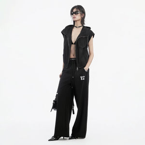 Lapargay hooded zip sleeveless vest back print accent clean tailoring craftsmanship L78201410V - Lapargay