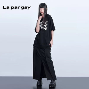 Lapargay irregular loose hooded pullover sweatshirt 2026 spring new women's personality fashion casual top - Lapargay