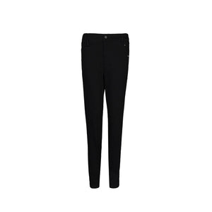 Lapargay Irregular Waistband Casual Pants, Black Skinny Pants, Slimming and Leg-Lengthening L78102502V - Lapargay