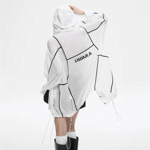 Lapargay Lightweight Breathable Jacket with Adjustable Drawstring Hem, Loose and Relaxed Fit L78201203V - Lapargay