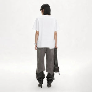 Lapargay loose drop-shoulder letter print T-shirt skin-friendly breathable simple and versatile L75200210C - Lapargay