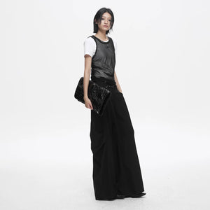 Lapargay mesh layering T-shirt with slightly sheer slim fit and pleated design L78200210C - Lapargay