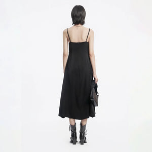 Lapargay minimalist camisole dress with back waist zipper and elegant fishtail long skirt L78209015C - Lapargay
