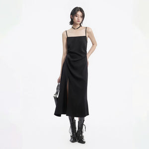 Lapargay minimalist camisole dress with back waist zipper and elegant fishtail long skirt L78209015C - Lapargay