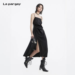 Lapargay minimalist camisole dress with back waist zipper and elegant fishtail long skirt L78209015C - Lapargay