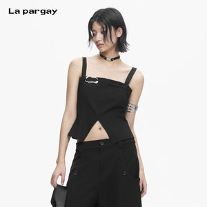 Lapargay outer-wear short vest clean irregular hem enhances waist proportion L78200102V - Lapargay
