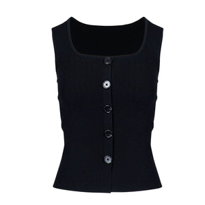 Lapargay Square Neck Slim Fit Vest, Figure-Flattering, Versatile for Work or Layering L78208101C - Lapargay