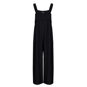 Lapargay suspender jumpsuit double-layer draped design hidden pocket design L78202703V - Lapargay