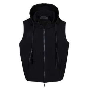Lapargay Tech-Wear Short Hooded Vest, Side Pocket with Zipper, Neat and Stylish L78201403C - Lapargay