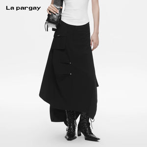 Lapargay Techwear Cool Style Skirt Three-Dimensional Cargo Pocket Irregular Long Skirt L78209107V - Lapargay