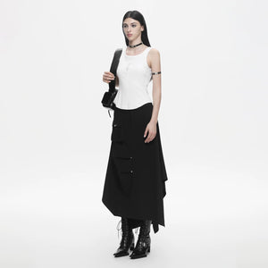 Lapargay Techwear Cool Style Skirt Three-Dimensional Cargo Pocket Irregular Long Skirt L78209107V - Lapargay