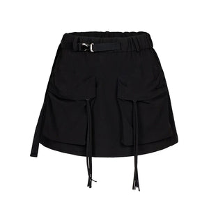 Lapargay utility cargo mini skirt strap design cool street style L78209201V - Lapargay