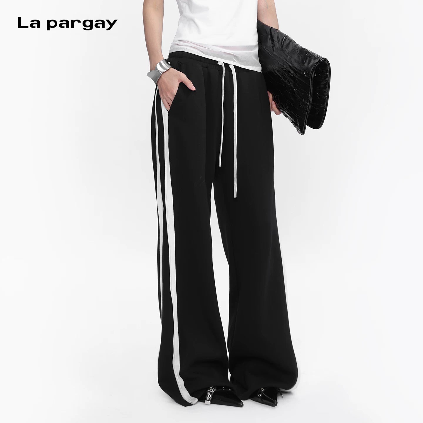 Lapargay [Warning] Series Contrast Stripe Wide-Leg Pants Classic Stripe L75302617V