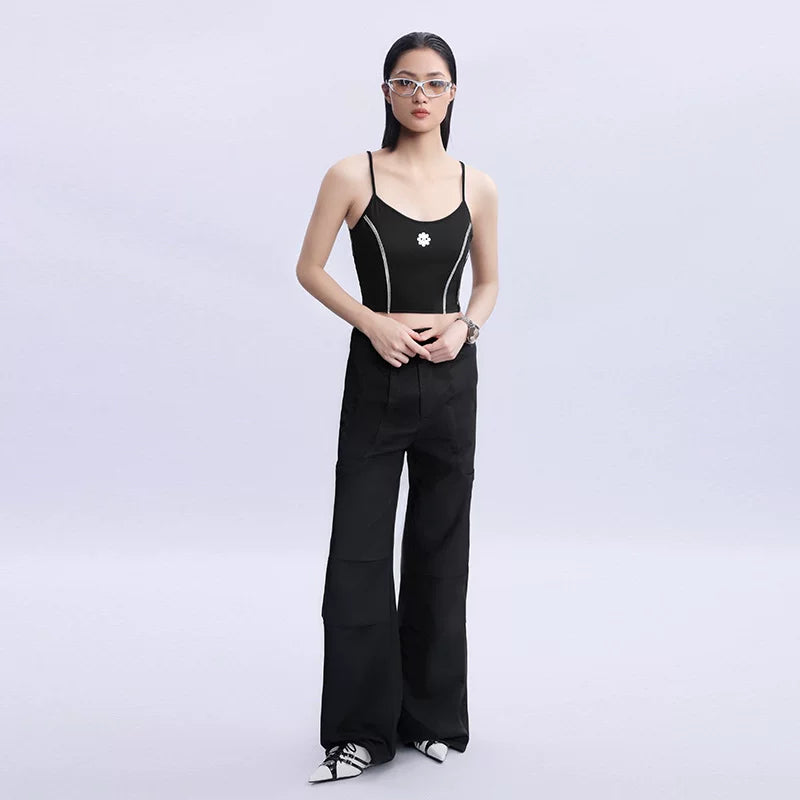 Lapargay loose straight long casual pants for women, 2026 new style, personality design sense trousers